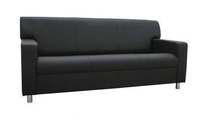 Диван офисный GRUPPO 396 Клерк 3 тройной, черный Ecotex 3001