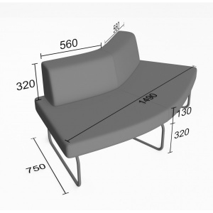 Купить (sle-sub135v) Секция угловая Слендер В 135° выгнутая
