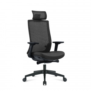 Офисное кресло Кресло офисное, Руби блэк, Ruby black, черный пластик, черная сетка, черная ткань, Арт. nord-00-00005097 в магазине 5kresel