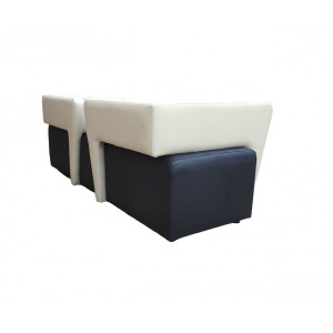 Купить (djok-d3-blbe) Диван Джокер трехместный , сиденье в экокоже Ecotex 3001 черный, подлокотник в экокоже Ecotex 3014 бежевый