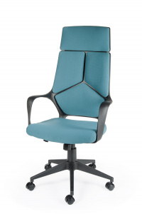 Офисное кресло , IQ , (black plastic blue) черный пластик, небесно-голубая ткань, Арт. nord-00-00003981 в магазине 5kresel