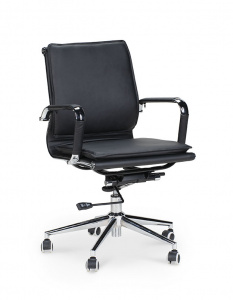 Офисное кресло Кресло офисное, Харман LB, (black) хром, черная экокожа, Арт. nord-11-00000066 в магазине 5kresel