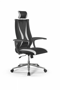 Офисное кресло Sit 10 B2-170U - T+UMF(SY271)+Extra /Kb38/Wh09/U0mL-b/H3mL-Pf-2D(M09.B23.G18.W01), Черный-Белый, Арт. z509225960 в магазине 5kresel