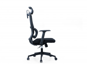 Офисное кресло Кресло офисное, Бейкер, Baker, черный  пластик,черная сетка, черная ткань, Арт. nord-00-00004314 в магазине 5kresel