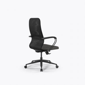 Купить офисное кресло SynchroSit 8 B2-9K - X2+Bahama /Uh00/Wh12/K3bP(M25.B11.G19.W02), Черный-Тем.серый, Арт. z509231497 в магазине 5kresel