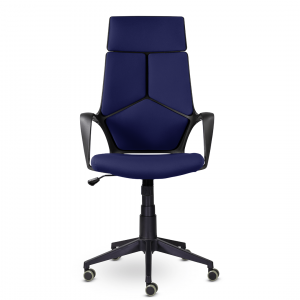 Офисное кресло , IQ , (black plastic blue) черный пластик, синяя ткань, Арт. nord-00-00003982 в магазине 5kresel